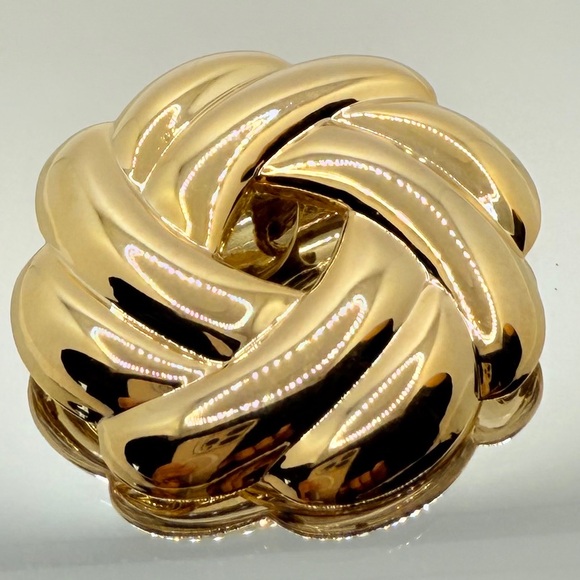 Vintage‎ Golden Knot Geometric Scarf Slide/Clip/Loop - Picture 1 of 4
